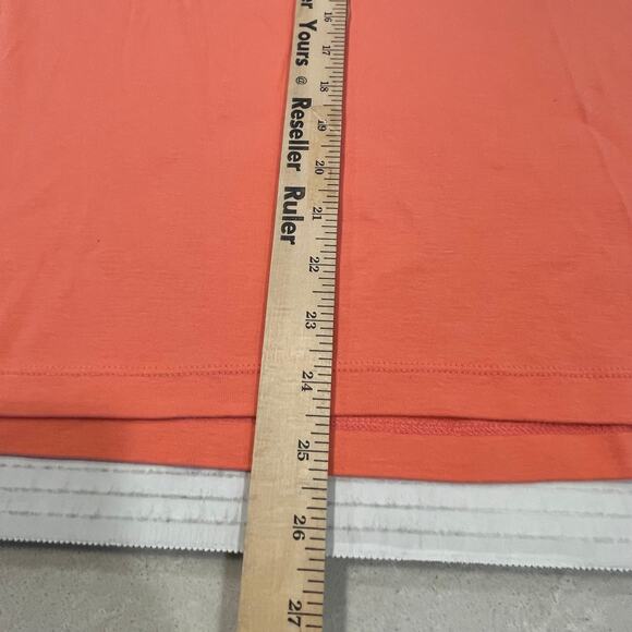 Jones New York Signature Orange pullover Tee extra Large metal logo on hem Vneck - Picture 2 of 10